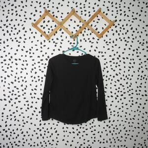 Wonder Nation Black Basic Girls Long Sleeve Shirt